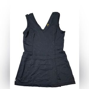 Lole Momentum UPF 50+ Black Split Flap Tank Sportswear Dress‎ LARGE Athletic